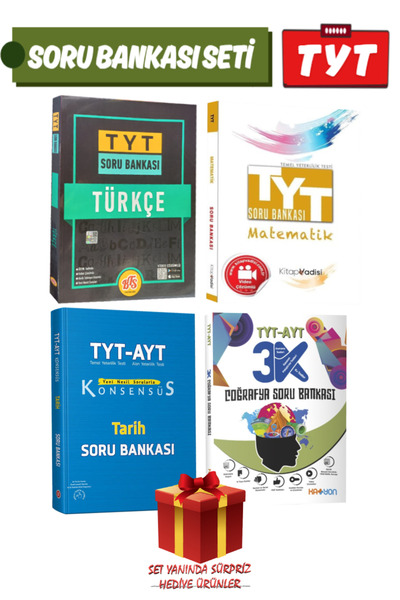 Panem Yayınları TYT Türkçe-Matematik-Tarih-Coğrafya Soru Bankası Seti+Hediye