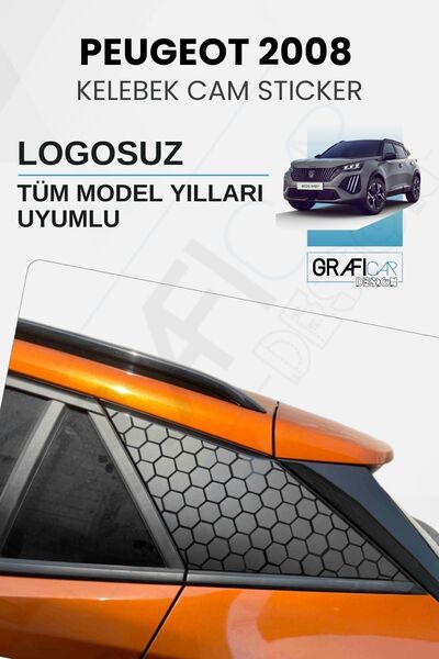 GRAFİCAR Peugeot 2008 Uyumlu Kelebek Cam Sticker Set - LOGOSUZ