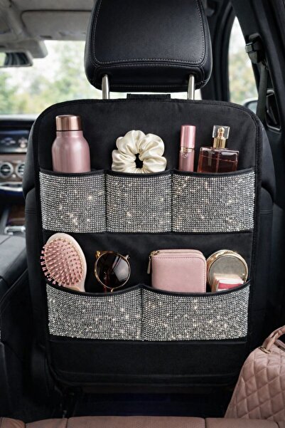 Oasis Life KOLTUK ARKA ORGANİZER TAŞ KAPLI AKSESUAR ARAÇ İÇİ KOLTUK ARKASI HE...