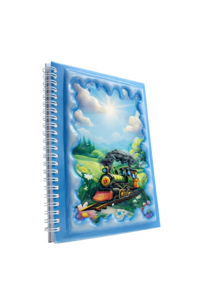 OMATEK SMART TECHNOLOGIES دفتر ملاحظات حلزوني ثلاثي الأبعاد على شكل قطار ملون