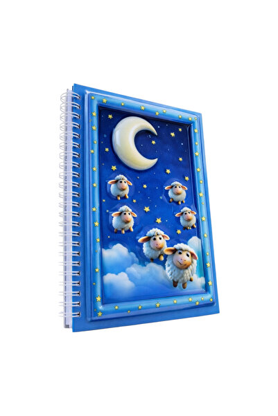 OMATEK SMART TECHNOLOGIES دفتر ملاحظات ثلاثي الأبعاد بتصميم القمر والأغنام