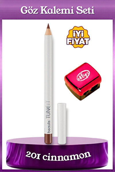 beaulis 201 Cinnamon Göz Kalemi & Çift Bıçaklı Kalemtraş - 2'li Set