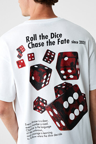 GRIMELANGE Ανδρικό μπλουζάκι DADOS στο στήθος και στην πλάτη με τύπωμα από 10...