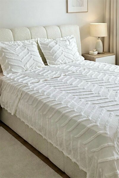 REYS Bohem Arlinageo Çift Kişilik Yatak Örtüsü Takımı 240x250 - EKRU -