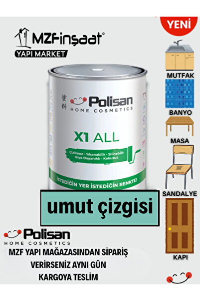Polisan X1 All Yeni Nesil Dönüşüm Boyası Dolap-fayans-cam-plastik-ahşap-duvar...