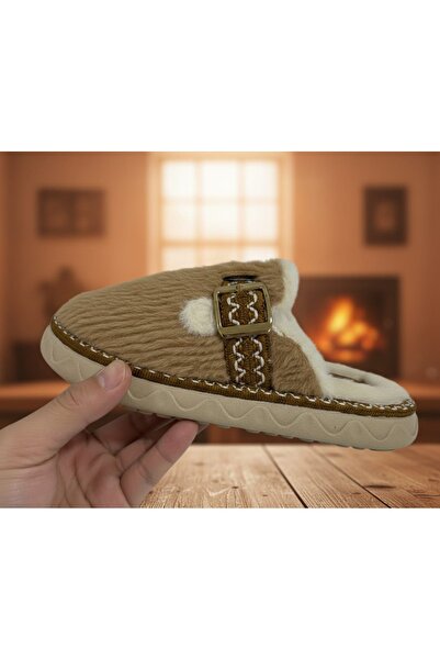SCL SLC Tokalı Kapalı Ev Terliği Kışlık Terlik