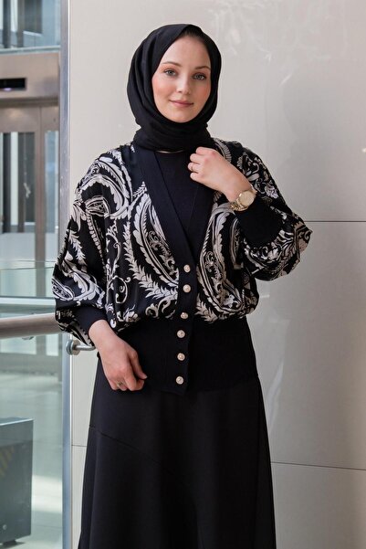 Ghisa Cardigan cu model, tip tricotaj, cu detalii în culori contrastante