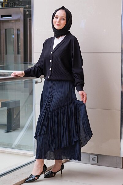 Genel Markalar Sentez Viola Parçalı Kırıştırma Etek