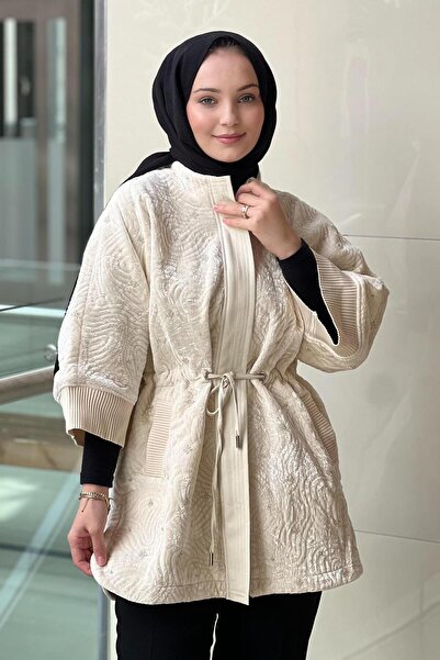 Ghisa سترة مخملية مطرزة بالخرز مع سحاب مخفي