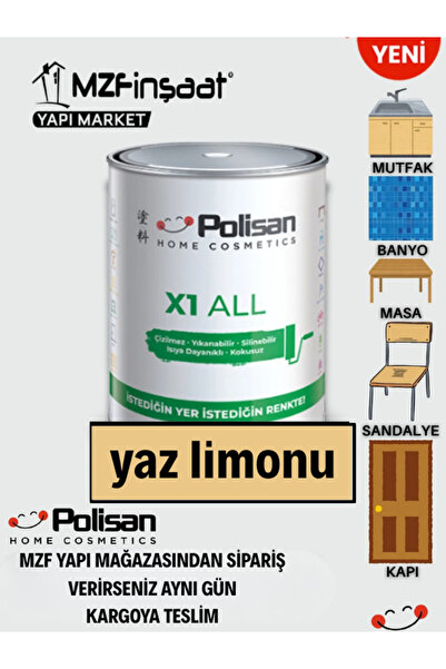 Polisan POLİSAN X1 ALL Dönüşüm Boyası 0,75 Lt Yaz Limonu / 4530