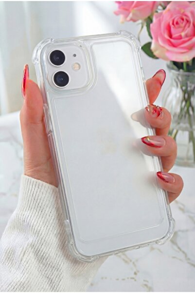 Fibaks iPhone 11 Kılıf Airbag Crystal Sert Pc Antishock Darbe Emici Kenar Şef...
