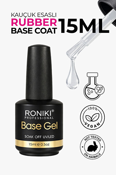 RONIKI Professional Rubber DJ18 Base Gel 15 ml – Yoğun Kıvamlı Soak Off UV/LE...