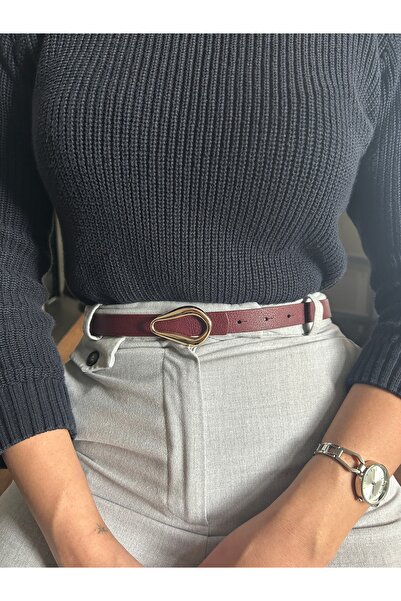 LİA KEMER Kindle Patterned Faux Leather Women's Gold Buckle Jacket Belt Dress...