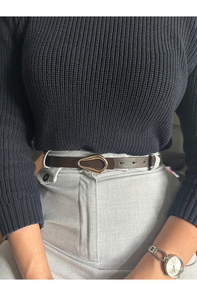 LİA KEMER Kindle Patterned Faux Leather Women's Gold Buckle Jacket Belt Dress...