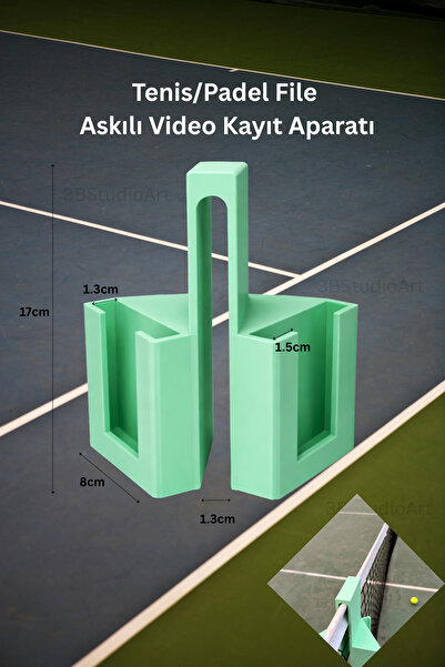 3BStudio Tenis/Padel Kortu İçin Çift Taraflı Telefon Standı – Video Kayıt Apa...