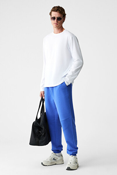 GRIMELANGE Lıncoln Erkek Regular Fit Parçalı Nakışlı Polarsız Eşofman Altı