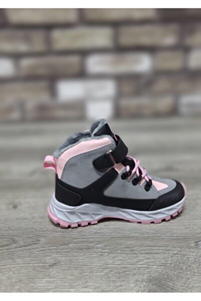 Bukond Rahat İçi Kürklü Outdoor Spor Bağcıklı Cırtlı Çocuk Botu