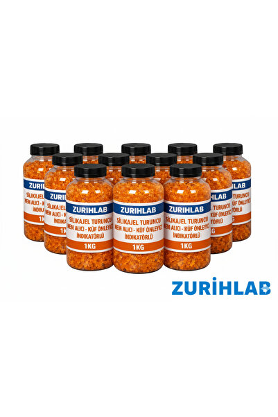 Zürih Ticaret ZURIHLAB Silikajel Turuncu Nem Alıcı 1kg - Indikatörlü 10 Adetl...