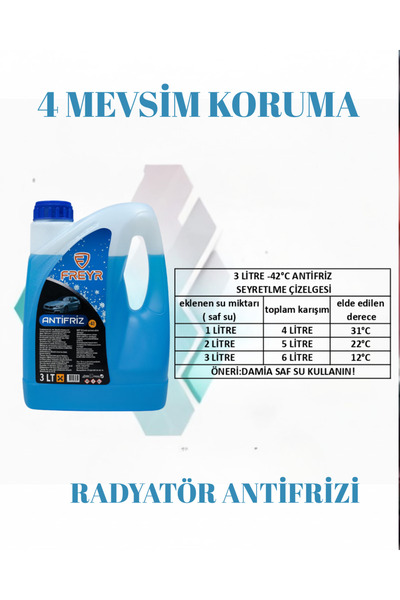 FREYR Süper mavi antifiriz 3lt 4 mevsim koruma