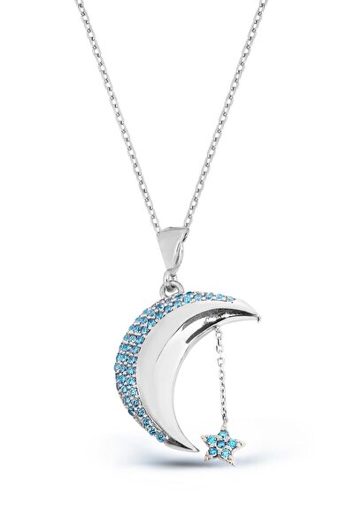 Argentum Concept 925 Ayar Gümüş Ay Yıldız Kolye - N114801