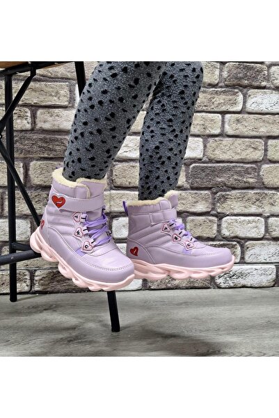 Bukond İçi Kürklü Kaydırmaz Kauçuk Taban Su Geçirmez Işıklı Çocuk Botu