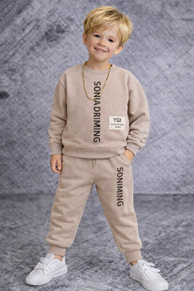 RAPAPA Trening pentru băieți 3 fire Ş cu căptușeală din fleece Mink B cu impr...