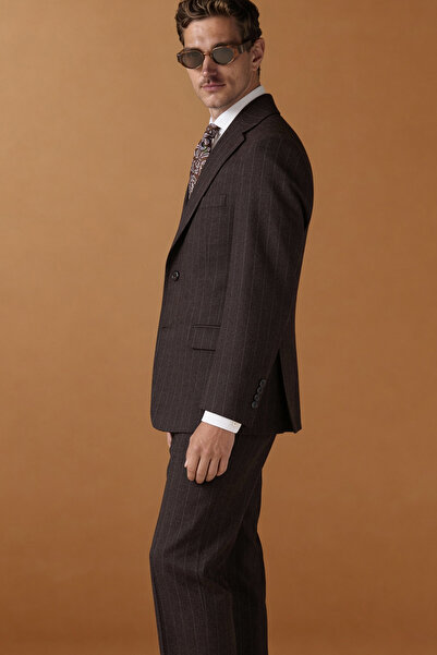 HC MEN CLASSIC Yün Çizgili Takım Elbise