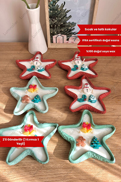 Luminolier 2’li Kış Temalı Deniz Yıldızı Mum Seti | El Yapımı Aromaterapi Mum...