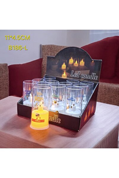 Party and Story شمعة رمضان بلاستيكية شفافة كبيرة 12 قطعة