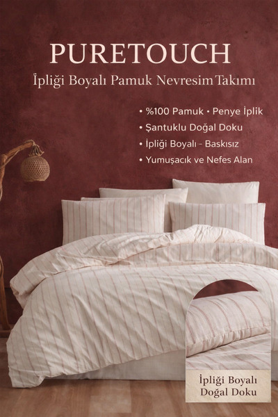 NazeninHome PureTouch pređom obojena prirodna šantuk navlaka za poplun set T ...