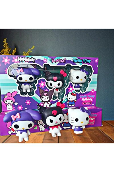 Mugs and love Hello kitty, my melody, kuromi 3lü  kaliteli figür