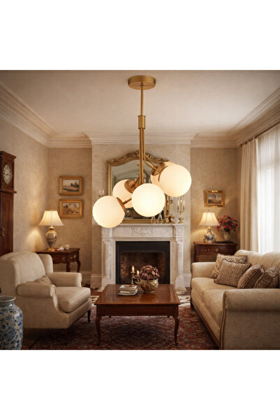 HubRom ARTEL 3756-05-FRR Πολυέλαιος Αντίκα-Καφέ 50x80 cm 5xE27 Μέγιστο 60W