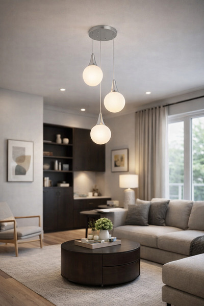 HubRom DAMLA 3062-03Y-CHH Χρωμιωμένος πολυέλαιος 35x70 εκ. 3xE27 Μέγιστο 60W