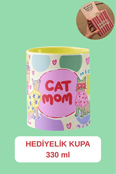 Hello Melody Design Kupa serisinden "CAT MOM" Kupa - Özgün tasarımlı dijital ...