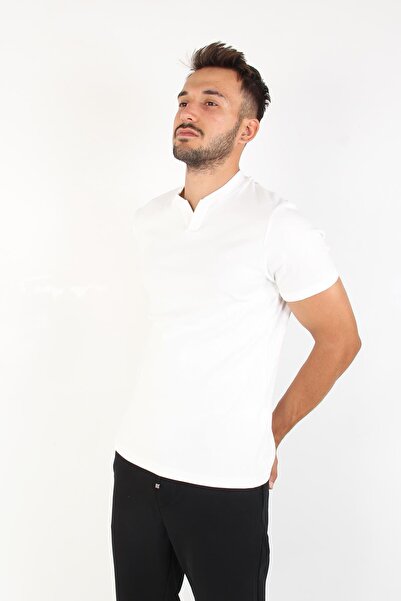 Mckanzie 2122 Μπλουζάκι με τρία κουμπιά Judge Collar Ribbed Modern Fit
