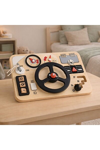 OEM Busy Board / Montessori Busyboard με τιμόνι – Ξύλινο εκπαιδευτικό παιχνίδ...