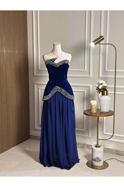 vanus fashion 6710- فستان سهرة طويل ( لونين )