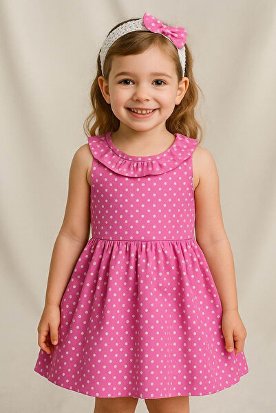 tny kids collection Puantiye Baskılı Kız Çocuk Elbise