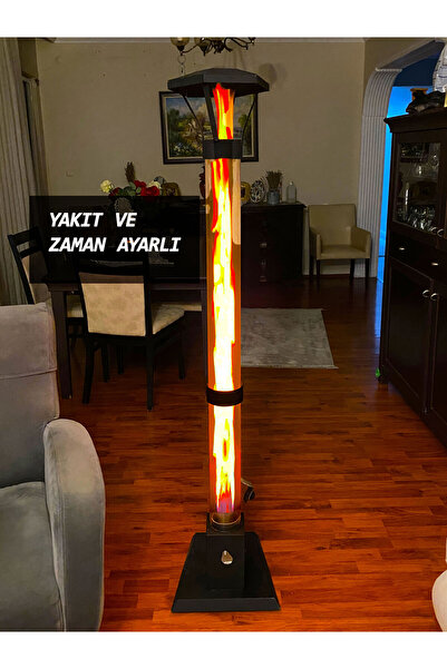 Tezel Ticaret YAKIT AYARLI Füze Pelet Sobası Tekerli 175 Cm Uzunluk