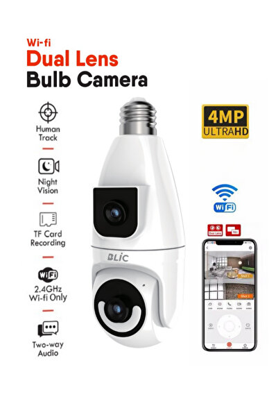 CROW'S TECH Wi-fi 360 Panoramik Ampul Kamera Gece Görüş Ses Akıllı Hareket Al...