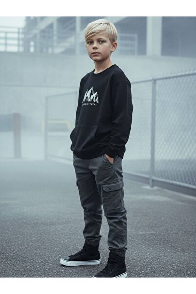 Zekids Băiat - Transpirație subțire cu imprimeu Northwest