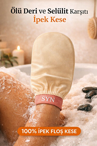SYN AKSESUAR Pürüzsüz Dokunuş Vücut Kesesi, Peeling Eldiveni Floş İpek Duş Ke...