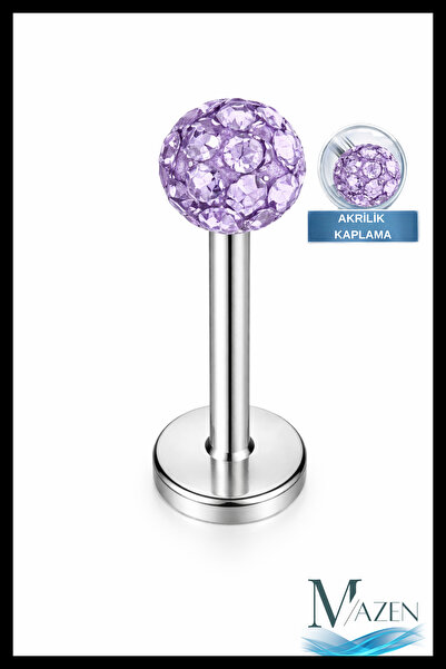 MAZEN Cerrahi Çelik  Zirkon Taşlı; Kıkırdak, Dudak, Burun, Septum, Tragus Pie...