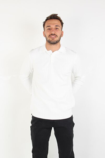 Mckanzie 3002 Pulover cu dungi groase cu guler