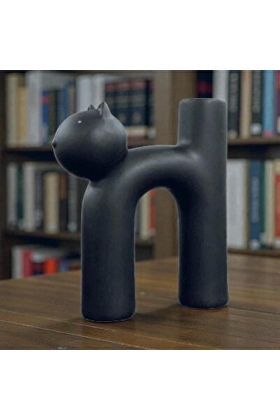 By Ari Ev Dekorasyon Vază ceramică în stil scandinav cu pisici Vz262-10