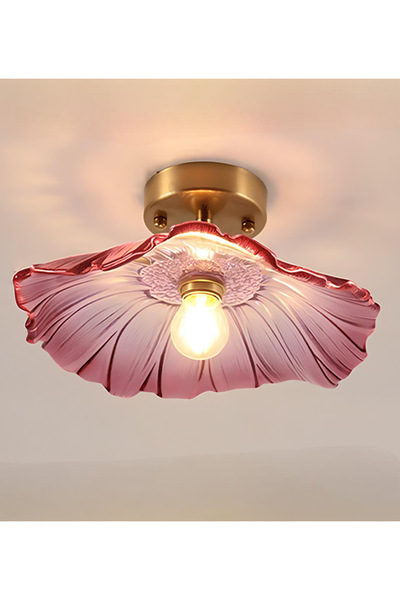 burenze Luxury Classics Tasarım Cam Tekli Tavana Sıfır Avize Lila Mor