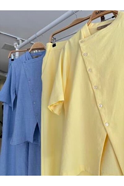 Kokosh moda Dressify Women's Fashion Hakim Collar Cross Buttoned Plazzo Trous...