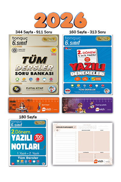 Tonguç Yayınları 6. Sınıf Tüm Dersler Soru Bankası Fijital- 2. Dönem Yazılı N...