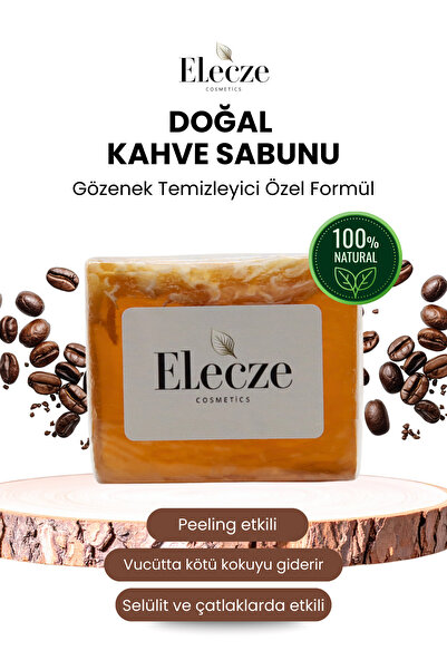 Elecze cosmetıcs Natural Coffee Soap – Exfoliating, Anti-Freckle, Anti-Cellul...