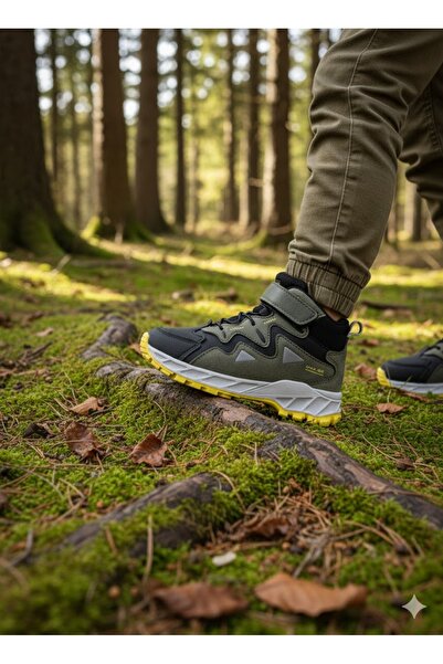 foopi Trekfo Men's Trekking Velcro-Elastic Children's Boots 31-35